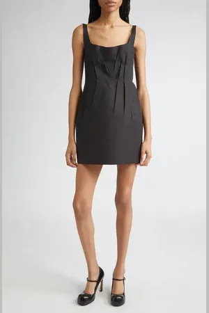 Marni Pleated Square Neck Minidress in at Nordstrom, Size 10 Us