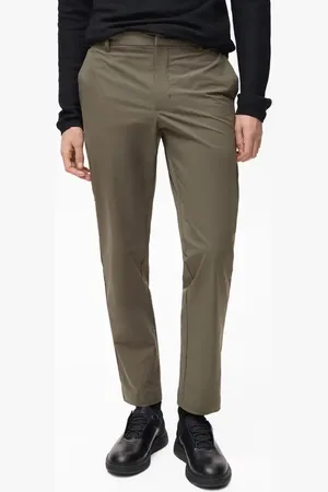 MANGO Slim Fit Flat Front Elastic Waist Pants in at Nordstrom, Size 30