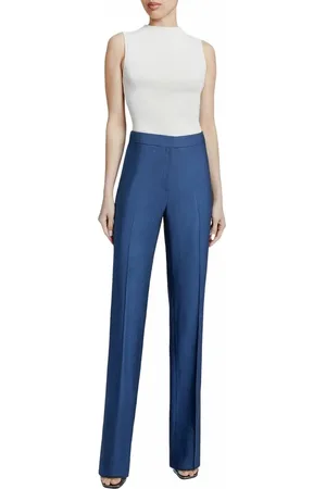 Santorelli AMARA Straight Leg Pant in Subtle Striped Twill in at Nordstrom, Size 16