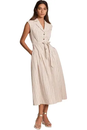 mint&berry Drop Waist Stripe Midi Dress in at Nordstrom, Size 10
