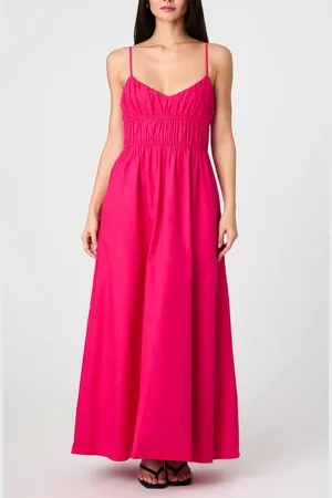 French Connection Ruched Cotton Poplin Maxi Dress in at Nordstrom, Size Medium