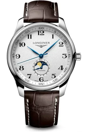 Longines Master Collection Moonphase Automatic Leather Strap Watch, 42mm in at Nordstrom