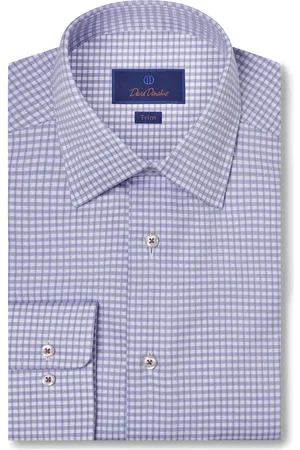 David Donahue Trim Fit Check Dress Shirt in at Nordstrom, Size 16 - 34