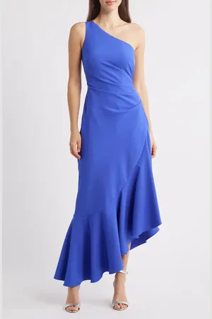 Eliza J One-Shoulder Midi Cocktail Dress in at Nordstrom, Size 2