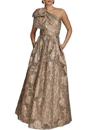 Donna Karan One-Shoulder Metallic Jacquard Gown in at Nordstrom, Size 4