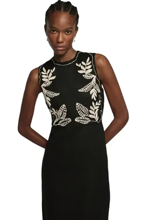 mint&berry Embroidered Midi Dress in at Nordstrom, Size 8