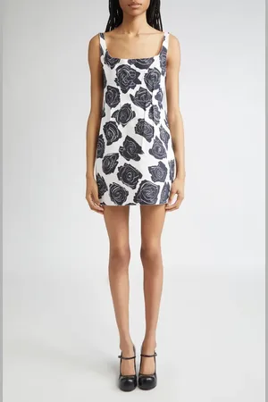 Marni Luna Floral Print Bonded Poplin Minidress in at Nordstrom, Size 10 Us