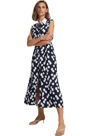 mint&berry Spot Halter Shirt Midi Dress in at Nordstrom, Size 14