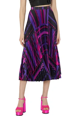 Milly Otha Pleated Midi Skirt in at Nordstrom, Size 6