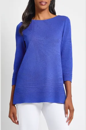 Ming Wang Burnout Floral Tunic Top in at Nordstrom, Size Xx-Small