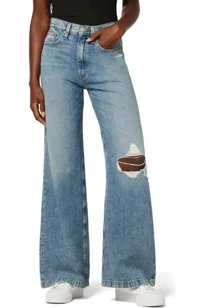 Hudson Jodie Ripped High Waist Wide Leg Jeans in at Nordstrom, Size 32P