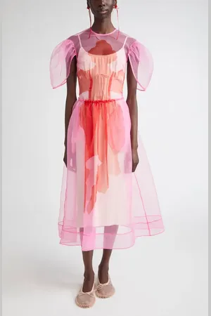 Simone Rocha Petal Sleeve Sculpted Organza Corset Dress in at Nordstrom, Size 10