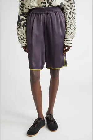 DRIES VAN NOTEN Priya Contrast Trim Satin Shorts in at Nordstrom, Size 6 Us