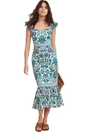 mint&berry Floral Printed Midi Dress in at Nordstrom, Size 8