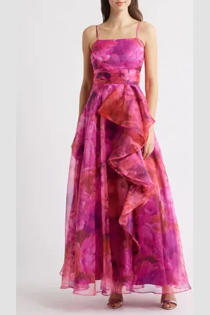 Eliza J Organza A-Line Dress in at Nordstrom, Size 6