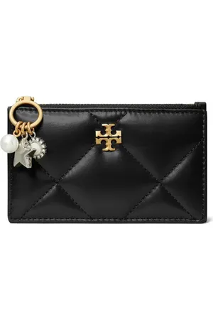 Tory Burch Kira Charm Diamond Quilted Leather Card Holder in at Nordstrom