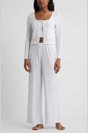 Open Edit 3-Piece Pointelle Knit Pajamas in at Nordstrom, Size Medium
