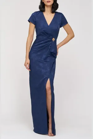 Js Collections Aidy Faux Wrap Column Gown in at Nordstrom, Size 4