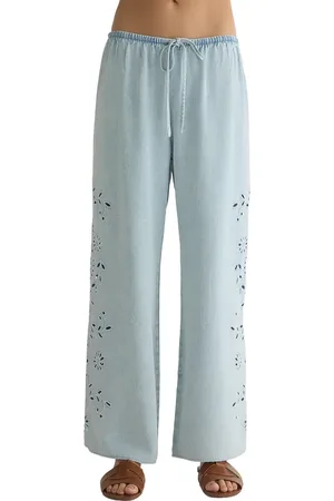 Bella Dahl Embroidered Eyelet Beach Pants in at Nordstrom, Size Medium