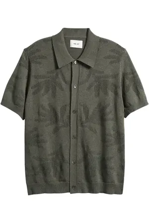 NN.07 Thor 6686 Short Sleeve Organic Cotton Polo Cardigan in at Nordstrom, Size Large