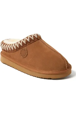 Dearfoams Fireside Greta Genuine Shearling Clog Slipper with Taping in at Nordstrom, Size 9