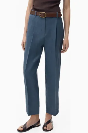 MANGO Straight Leg Linen Pants in at Nordstrom, Size 6
