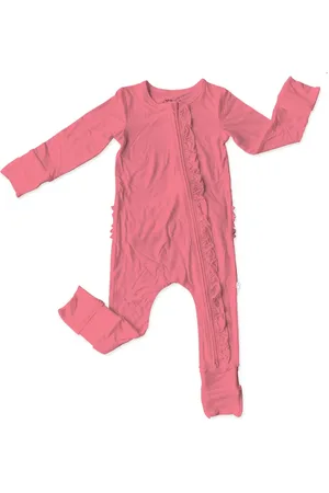Laree + Co Spring Solid Ruffle Convertible Footie in at Nordstrom, Size 0-3M