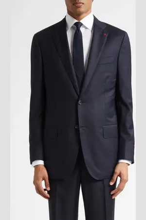 ISAIA Herringbone Wool & Silk Suit in at Nordstrom, Size 44 Us