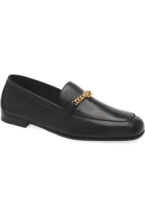 VERSACE Medusa Chain Leather Loafer in Black- Gold at Nordstrom, Size 10.5Us