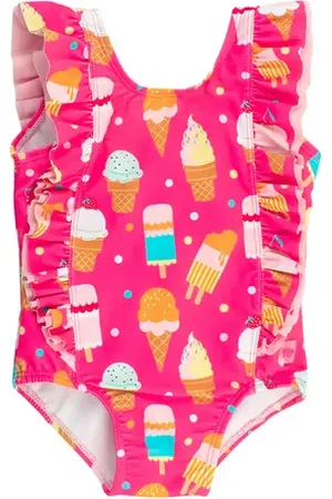 RuffleButts Baby Girls UPF50+ Waterfall One Piece in at Nordstrom, Size 18-24M