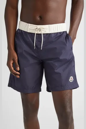 Moncler Logo Patch Swim Trunks in at Nordstrom, Size X-Large