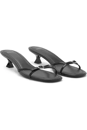 MANGO Buckle Detail Kitten Heel Slide Sandal in at Nordstrom, Size 7.5Us