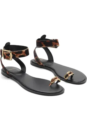 MANGO Genuine Calf Hair Ankle Strap Sandal in at Nordstrom, Size 6.5Us