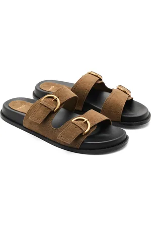 MANGO Double-Buckle Slide Sandal in at Nordstrom, Size 6.5Us