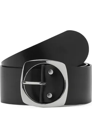 MANGO Oval Buckle Leather Belt in at Nordstrom, Size Small