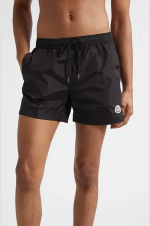 Moncler Logo Patch Swim Trunks in at Nordstrom, Size Medium