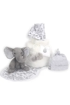 Lambs & Ivy 5 Piece /White Plush Infant/Newborn Baby Gift Bag w/ Swaddle at Nordstrom