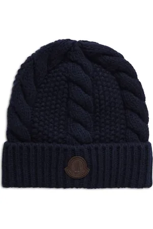 Moncler Logo Cable Stitch Virgin Wool & Cashmere Beanie in at Nordstrom