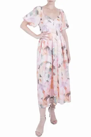 Julia Jordan Floral Puff Sleeve Dress in at Nordstrom, Size 2