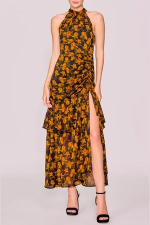 MELLODAY Floral Print Shirred Sleeveless Dress in at Nordstrom, Size X-Small
