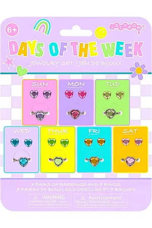Iscream Days of the Week Stick-On Earrings & Rings in at Nordstrom