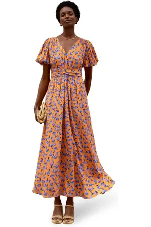 Ro&Zo Floral Puff Sleeve Dress in at Nordstrom, Size 4