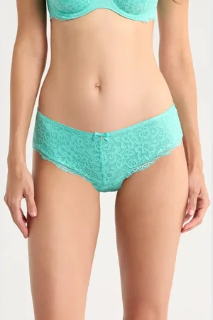 Hunkemöller Marine Lace & Mesh Brazilian Panties in at Nordstrom, Size X-Small