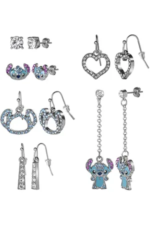 Disney Silver-Plated Stitch Earrings Set - 6 Pairs in at Nordstrom