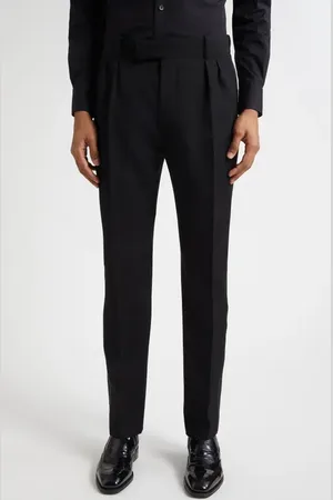 Alexander McQueen Wool Tuxedo Trousers in at Nordstrom, Size 32 Us