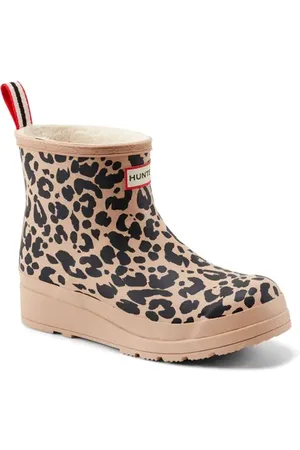 Hunter Play Short Faux Shearling Lined Waterproof Rain Boot in at Nordstrom, Size 6