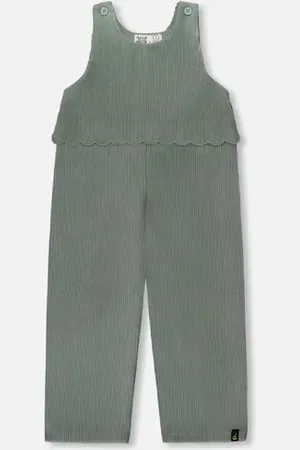 Deux par Deux Stretch Velour Faux-Layered Overalls in at Nordstrom, Size 2T