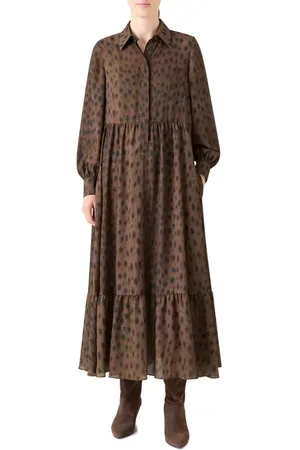 AKRIS Leopard Print Long Sleeve in at Nordstrom, Size 8