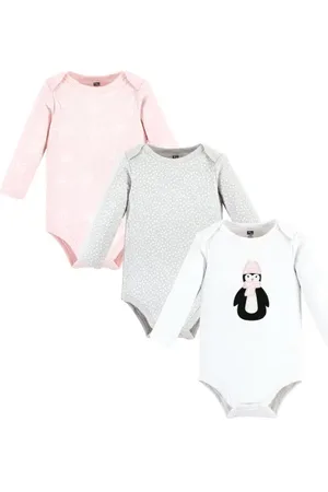 Hudson Little Soft Cotton Long-Sleeve One-Piece 3Pk in at Nordstrom, Size 3-6M