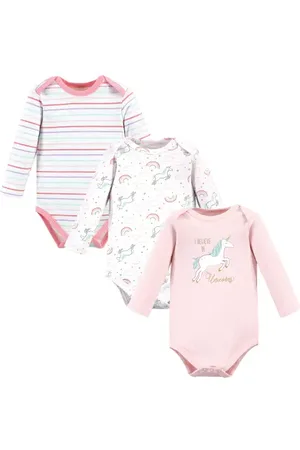 Hudson Little Soft Cotton Long-Sleeve One-Piece 3Pk in at Nordstrom, Size 9-12M